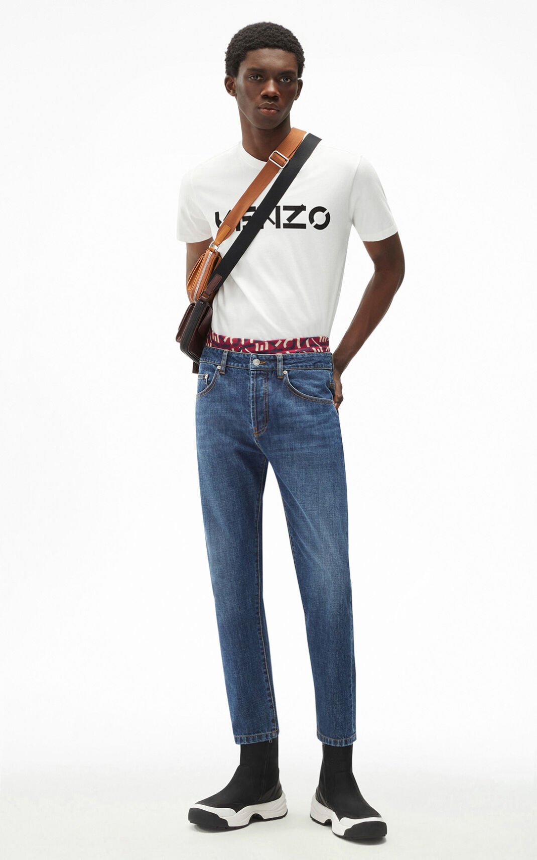 Jeans Kenzo Homme Cropped Bleu Marine Bleu MJKFV-0247